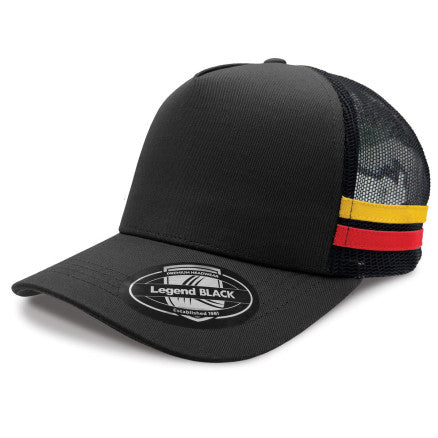 A-Frame Striped Trucker Cap - 5 Caps + FREE LOGO Included