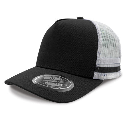 A-Frame Striped Trucker Cap - 5 Caps + FREE LOGO Included