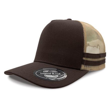 A-Frame Striped Trucker Cap - 5 Caps + FREE LOGO Included
