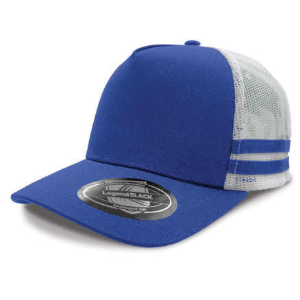 A-Frame Striped Trucker Cap - 5 Caps + FREE LOGO Included