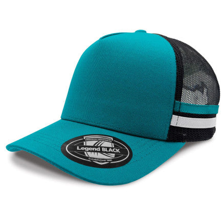 A-Frame Striped Trucker Cap - 5 Caps + FREE LOGO Included