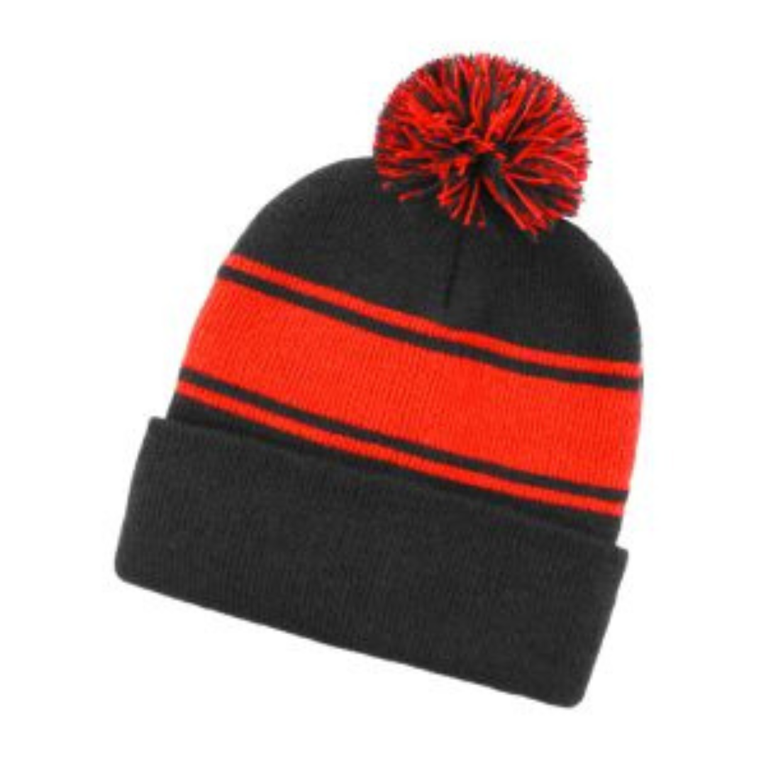 Beanie Guys Acrylic Pom Pom Stripe Beanie - 3 Colours