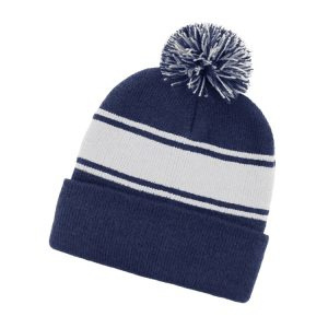 Beanie Guys Acrylic Pom Pom Stripe Beanie - 3 Colours