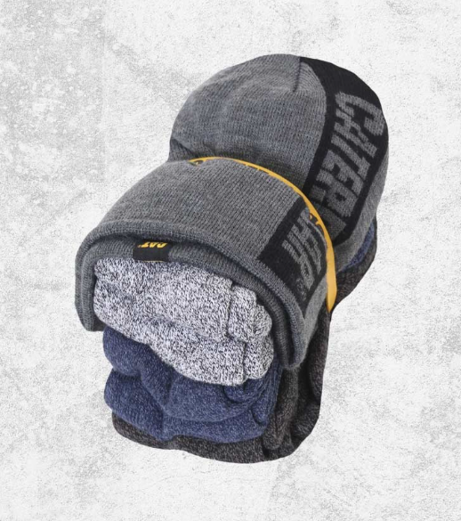 CATERPILLAR Beanie/Sock Bundle 5Pk - GREAT VALUE PACK
