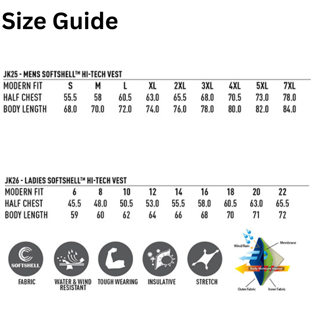 SOFTSHELL HI-TECH VEST MENS OR LADIES