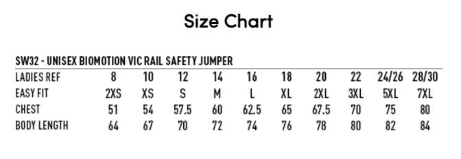 SUBURB SW32 Vic Rail Hi Vis Safety Jumper- Unisex