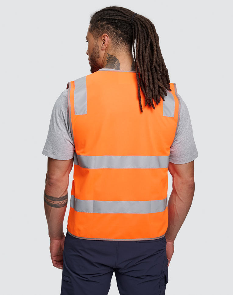 SW04 Unisex Hi-Vis Safety Vest with ID & Utility Pockets - Orange