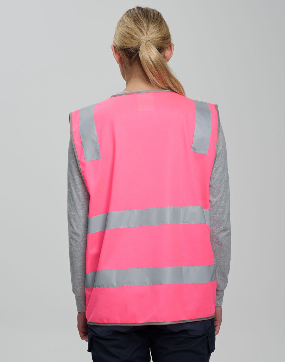 SW04 Unisex Hi-Vis Safety Vest with ID & Utility Pockets - PINK