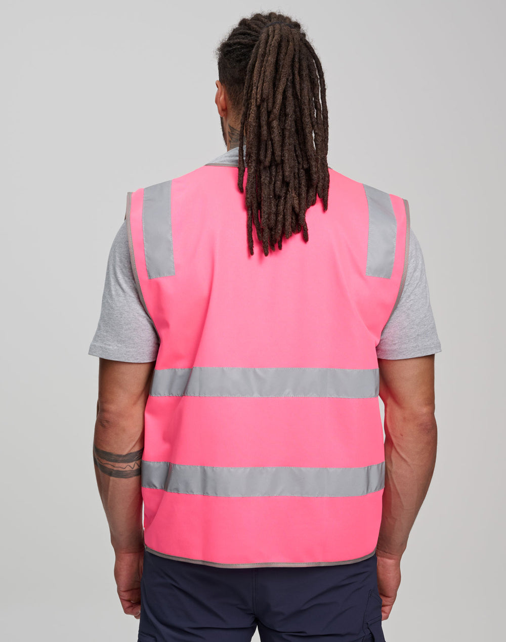 SW04 Unisex Hi-Vis Safety Vest with ID & Utility Pockets - PINK