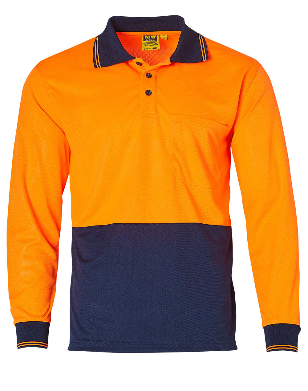 SW05CD High Visibility Long Sleeve Polo - ORANGE