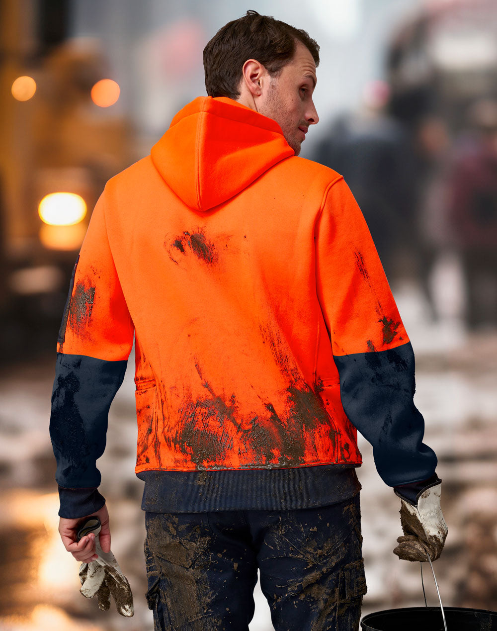 PREMIUM HI-VIS WATER & WIND RESISTANT HOODIE - ORANGE