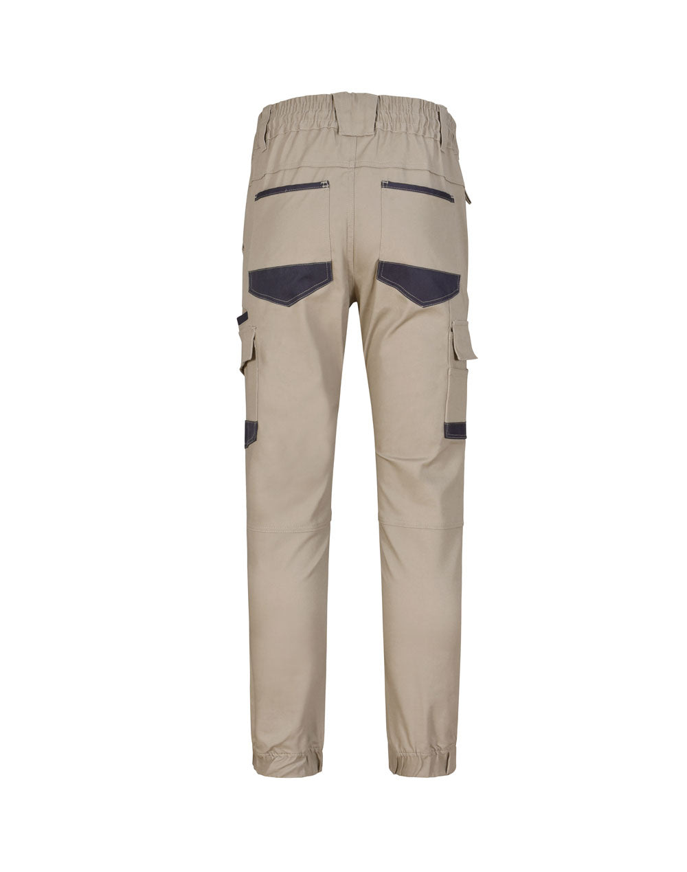SWP28 UNISEX COTTON STRETCH DRILL CUFFED WORK PANTS -SAND
