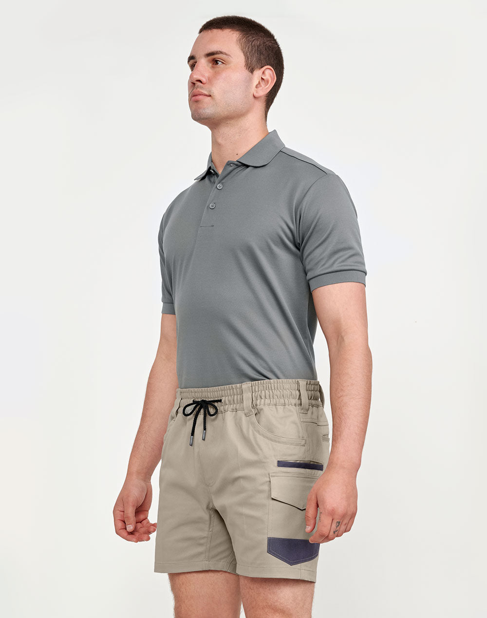 WP29 UNISEX COTTON STRETCH DRILL CUFFED WORK SHORTS - SAND