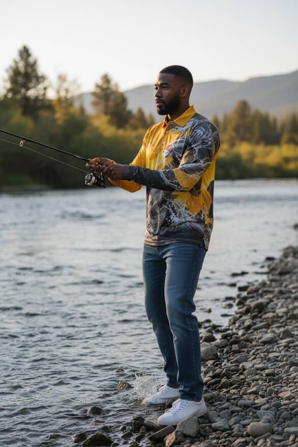 FISHING SHIRT - SUNSET LS POLO