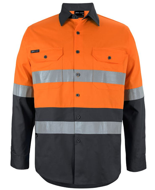 JB's Hi Vis L/S (D+N) 150G Work Shirt - 6DNWL - FREE PRINTING