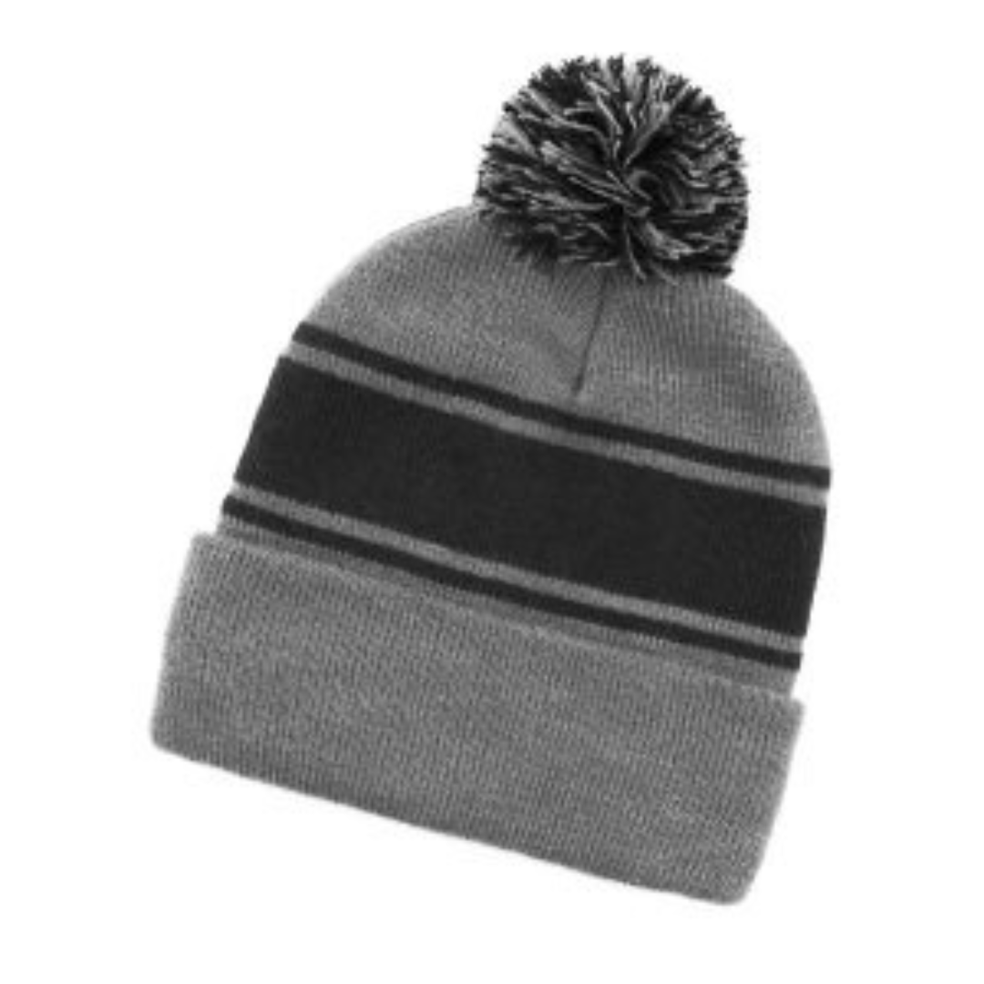 Beanie Guys Acrylic Pom Pom Stripe Beanie - 3 Colours