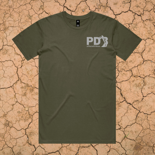 PILBARA DIRT BOSS - PREMIUM COTTON TEE - POCKET LOGO - AMY GREEN