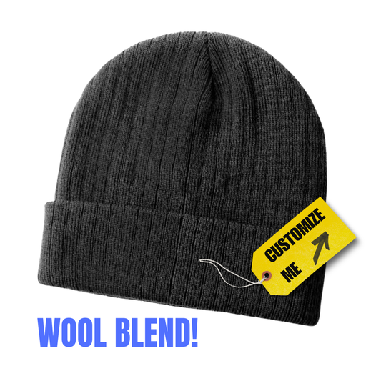 Wool Blend Beanie + FREE EMBROIDERY
