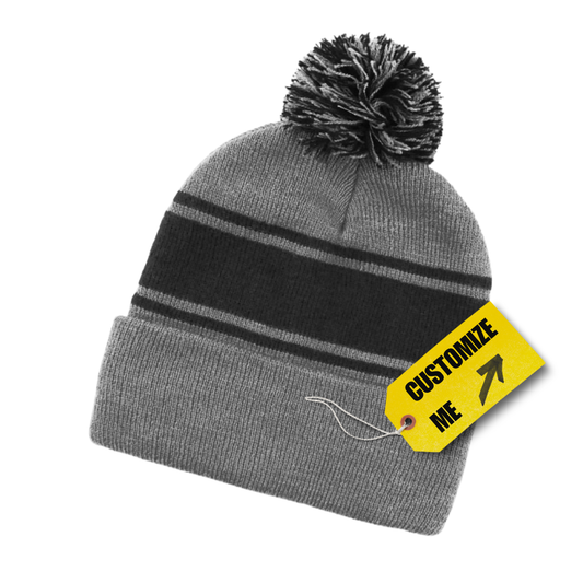 100% Acrylic POM POM BEANIE + FREE EMBROIDERY