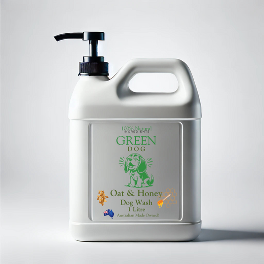 Dog Wash by Green Dog - Oat & Honey Dog Shampoo - 100% Natural Ingredients - 1 LITRE VALUE PACK