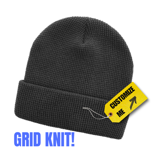 GRID KNIT Beanie + FREE EMBROIDERY