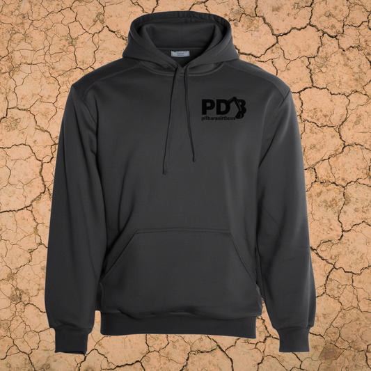 PILBARA DIRT BOSS UNISEX HOODIE CHARCOAL/BLACK