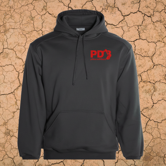 PILBARA DIRT BOSS UNISEX HOODIE CHARCOAL/RED