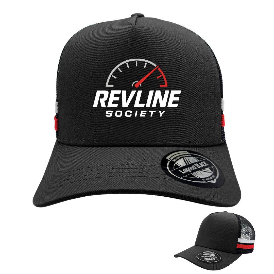 REVLINE - STRIPED TRUCKER CAP - BLK/RED/WHT