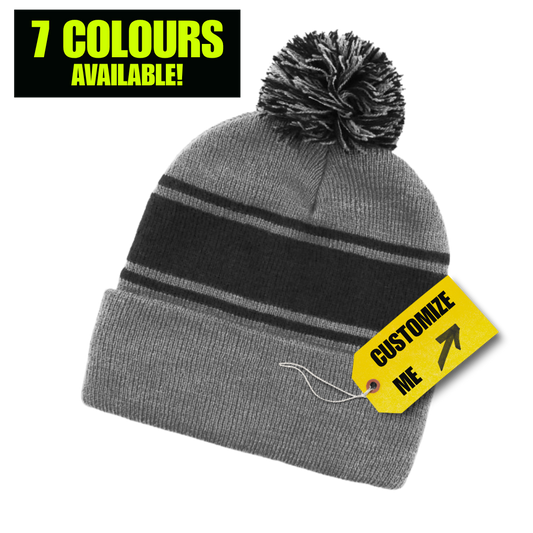 100% Acrylic POM POM BEANIE + FREE EMBROIDERY