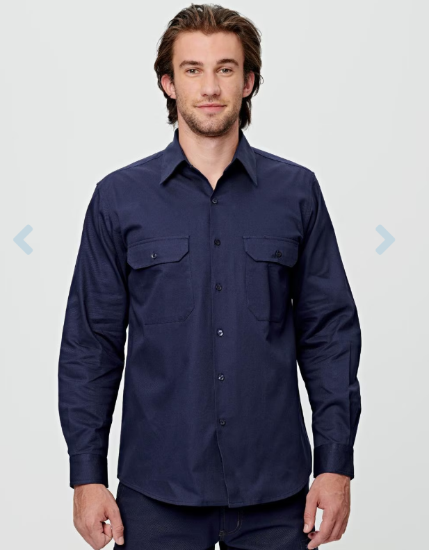 WT04 Cotton Drill Long Sleeve Work Shirt