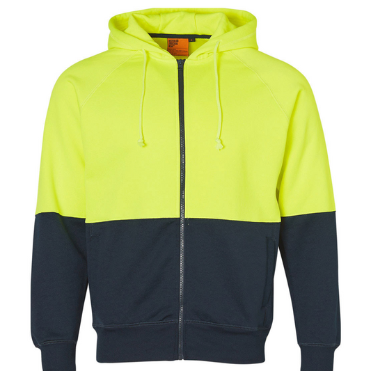 SW24 HI-VIS FULL ZIP FLEECE HOODIE - YELLOW