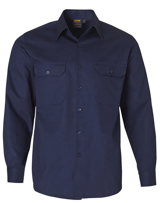 WT04 Cotton Drill Long Sleeve Work Shirt