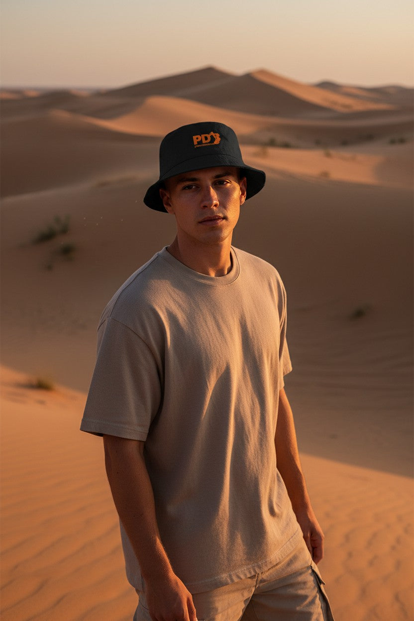 PILBARA DIRT BOSS - COTTON BUCKET HAT - BLACK